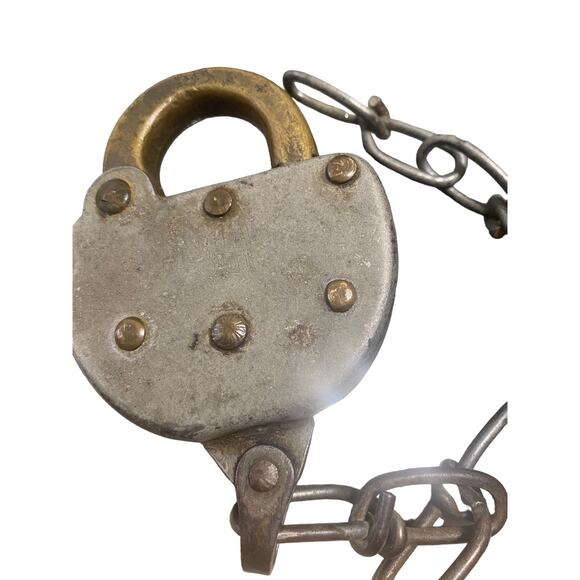 Early Antique Padlock Vintage iron shackle Padlock Without Key - Picture 4 of 6